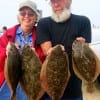 Betty and Shelby Camp of Phicket TX boxed up these nice flounder caught on finger mullet