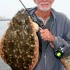 Gilchrist Angler Gale DeBlance wrastled up this HUGE 26 inch saddle blanket flounder while fishing a Berkley Gulp