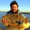 Huntsville TX angler Steve Peterson landed this nice 17 inch flounder on a Berkley Gulp
