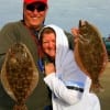 Kay and Robert Falk of Wallisville TX nabbed these two nice flounder on finger mullet