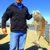 Michael Jiminez of Houston caught and released this HUGE 35 inch Bull Drum while fishing shrimp