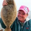 Annette Vickers of Baytown TX nabbed this nice 17 inch flounder on live shrimp