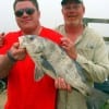 Barry and Austin Culbertson of Lufkin TX display Austin's nice keeper drum caught and released while fishing shrimp