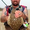 Donnie Lucier of Winnie TX wrangled up this nice flounder fishing a soft plastic