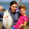 Macy Foster with 5 yr old Kennedy of Winnie TX show off this nice flounder caught on shrimp