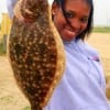 Sharlandrea Williams of Houston nabbed up this really nice 16 inch flounder while fishing shrimp