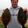 This early bird angler wade-fished Rollover bay on the outgoing tide with Berkley Gulp to catch these two nice flounder