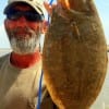 Alton Thorpe of Gilchrist TX fished a finger mullet for this nice 19inch flounder