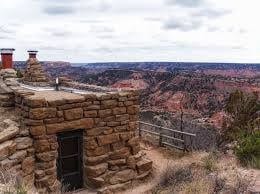 Charles Goodnight primitive cabin perched on the rim of the famed Palo Duro Canyon