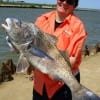 Becky Butler of Austin TX landed then released this HUGE 36inch- 25 lb Bull Drum she caught on shrimp
