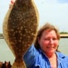 Debbie Brock of Tomball TX caught this nice flounder on shrimp