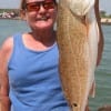 Debra Sweeten of Cut and Shoot TX took this nice 25inch slot red on a finger mullet