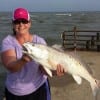 Grand Prairie TX anglerette Tammy Nazworthy caught this 31inch tagger bull red on live shad- but then her husband accidently released the trophy- Tammy's still mad at him