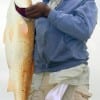 Praise the Lord for this 35inch redfish stated JJ Foster of Houston after catching it on shrimp