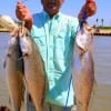 Rollover angler Henri Fontenot shows off 3 of his 5 specks that he caught and released on soft plastics