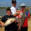 The Bertrand Family of Tomball TX drum fished together using dead shrimp
