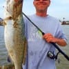 Channel View angler Chad Wildman shows off his trophy speck he took on a Gambler soft plastic