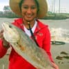 Fany Bonilla of Houston took this nice 24inch slot red while fishng shrimp
