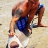 Shark angler Steve Spencer of Huffman TX put a bonita out 400 yds to catch this 6ft Blacktip Shark