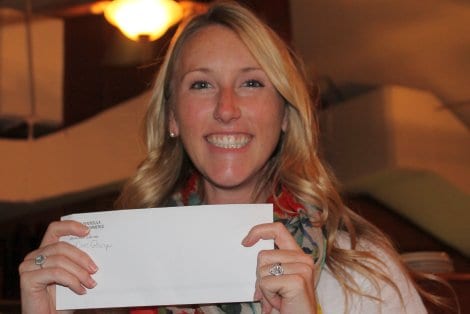 Camber Osten is all smiles after winning a gift certificate.