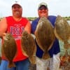 Fishin buds Herb Howard and Richard Ard of Channelview TX nabbed up this nice mess of flounder on finger mullet topped with a 22 incher
