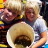 Shayla Locklear and Christopher Moncrief of Spurger TX played with the crabs today catching both blue claws and hermits for their play toys