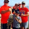 The Anderson Family gives a BIG THUMBS UP for 7yr old Chaes and his 24inch black drum he caught on shrimp