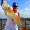 Houston anglerette Lucia Puga fished with live shad to catch this HUGE 34inch Bull Red