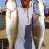 Karl Dever of Houston nabbed these 22 and 25 inch specks while fishing with finger mullet
