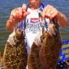 Tarkington Prairie anglerette Pat Bunyard outfished hubby's Gulp with these three nice flounder she caught on finger mullet