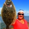 Terrie Riley of Gilchrist TX managed to land this nice flounder while fishing Berkley Gulp