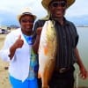 Mr and Mrs Bryant of Houston teamed up to catch this nice slot red on a finger mullet