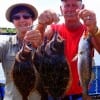 Pat and Frank Bunyard of Tarkington Prairie TX nabbed these nice flounder and a speck on finger mullet