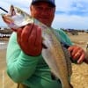 Ricky Tribble of Winnie TX waded the surf to catch this nice speck on a T-28