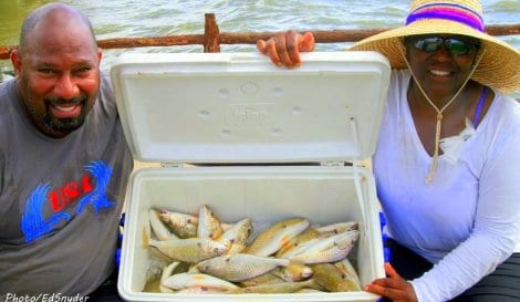 This couple managed to box up a great croaker catch for supper