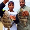 Uncle Chad Davis with nephew Amaria Singna of League City TX doubled their fun with these twin sheepshead