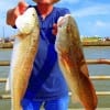 Bill Davis of Baytown TX nabbed these 31 and 28inch reds while fishing live shrimp