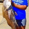Clarissa Pace of Texas City TX caught and released this HUGE 36inch drum on shrimp- her largest EVER