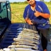 Night-Shift anglers Herman and Ceelia Rodriguez of Katy TX fished live shrimp on a popping cork to nab this 10 speck limit