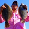 Robert Aquirrie of Houston fished Berkely Gulp to nab these two nice flatfish