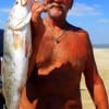 Rusty Schley of Crystal Beach TX fished shrimp in the surf for whiting but came up with this 27inch speck