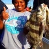 Sharonda Hobbs of Pflugerville TX took this nice keeper eater drum on shrimp