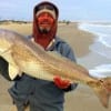 Briarcliff TX angler Stuart Yates fought a 30 minute toe to toe battle with this HUGE bull red - Yates was fishing 12 lb test and released the big fish in the surf