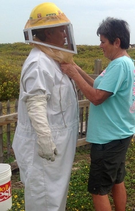 Pictured above are the "Bolivar Honey Bees" suiting up for another job here on the Peninsula!