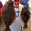 Crystal Beach angler Gary Mann wade fished Rollover Bay with Berkley Gulp to nab this 24 and 19 inch flounder