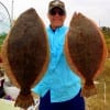 Crystal Beach angler Hollis Gassen waded Rollover Bay with Berkley Gulp to fetch up these two nice flatfish