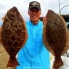 Crystal Beach angler Retired Marine Captain Hollis Gassin took these nice flounder on Berkley Gulp