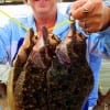 Doris Cates of Corsicana TX fished shrimp to tether these nice flounder
