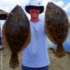 Finger mullet and Gulp put these two nice flounder in my box- informed Steve Thornhill of Lufkin TX