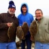 Fishin buds Barry and Dale Farris of La Porte with Joe Hernandes of Porter TX caught these nice flounder while fishing mud minnows and shrimp
